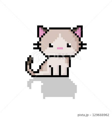 Cat Icon, Pixel 8 bit style Cat Icon, Pixel 8 bit style 129688962