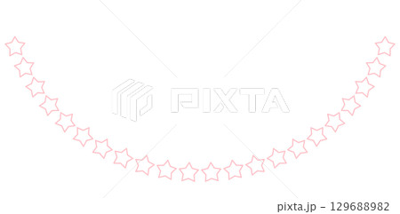 ピンクの星柄のカーブラインのフレーム 129688982