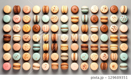 たくさんのマカロン 129689351