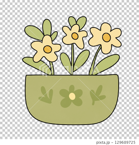 vector illustration of a flower pot 129689725