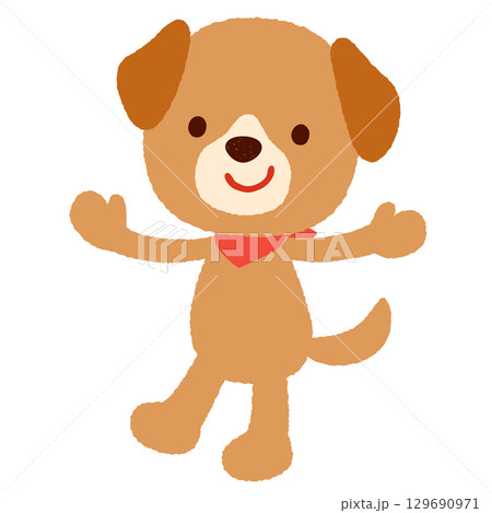 かわいいイヌのキャラクター ポップ かわいいイヌのキャラクター ポップ 129690971
