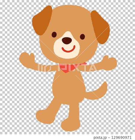 かわいいイヌのキャラクター ポップ かわいいイヌのキャラクター ポップ 129690971