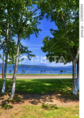 洞爺湖・白樺林・羊蹄山（北海道・洞爺湖町） 129690994