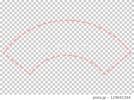 Pink fan-shaped arched header frame 129691384