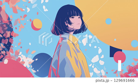 アニメーションイラスト　少女 129691666