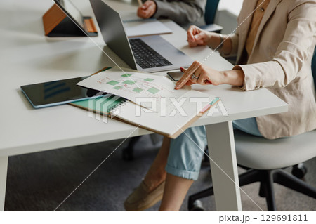 Engaging in Professional Collaboration During a Strategic Business Meeting for Optimal Outcomes 129691811