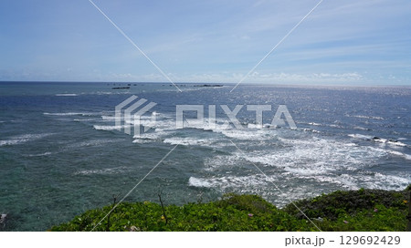 エメラルドグリーンの海に突き出す東平安名崎(宮古島) エメラルドグリーンの海に突き出す東平安名崎(宮古島) 129692429