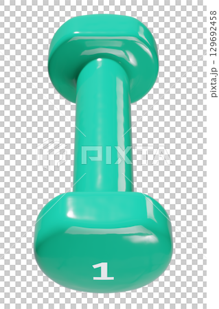 Round vinyl rubber Dumbbell, weightlifting gym equipment top view 129692458