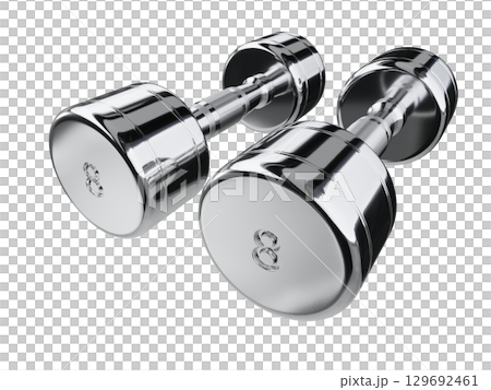 Two blank Round Dumbbells with number 8, chrome weightlifting gym equipment Two blank Round Dumbbells with number 8, chrome weightlifting gym equipment 129692461