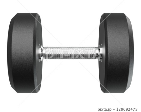 Blank Round Rubber Dumbbell, weightlifting gym equipment side view Blank Round Rubber Dumbbell, weightlifting gym equipment side view 129692475