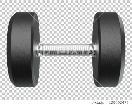 Blank Round Rubber Dumbbell, weightlifting gym equipment side view Blank Round Rubber Dumbbell, weightlifting gym equipment side view 129692475