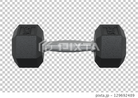 5 kg Dumbbell, weightlifting gym equipment, isolated on white background 129692489