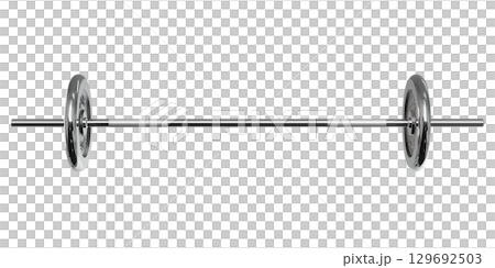 Cast Iron Adjustable Barbell with 20kg or 44lb plates, weightlifting gym equipment, side view Cast Iron Adjustable Barbell with 20kg or 44lb plates, weightlifting gym equipment, side view 129692503