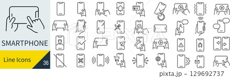 スマートフォンに関するアイコンセット 129692737
