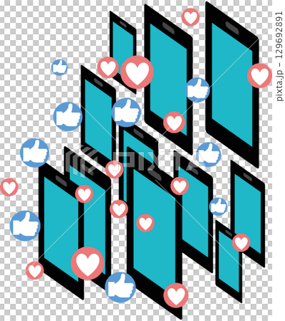 インフルエンサーのグラフィック素材イラスト インフルエンサーのグラフィック素材イラスト 129692891