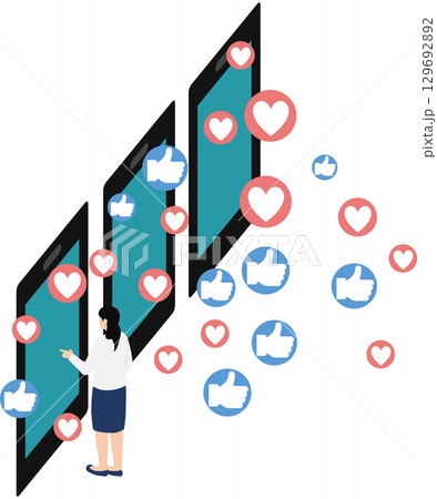 インフルエンサーのグラフィック素材イラスト 129692892