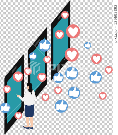 インフルエンサーのグラフィック素材イラスト 129692892