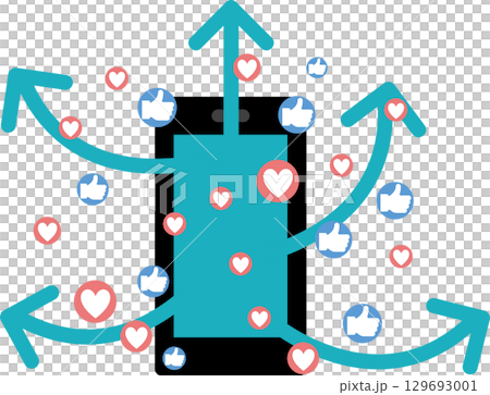 インフルエンサーのグラフィック素材イラスト 129693001
