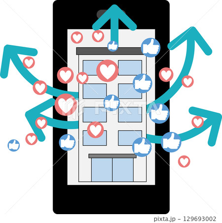 インフルエンサーのグラフィック素材イラスト 129693002