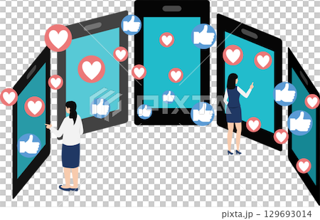 インフルエンサーのグラフィック素材イラスト インフルエンサーのグラフィック素材イラスト 129693014