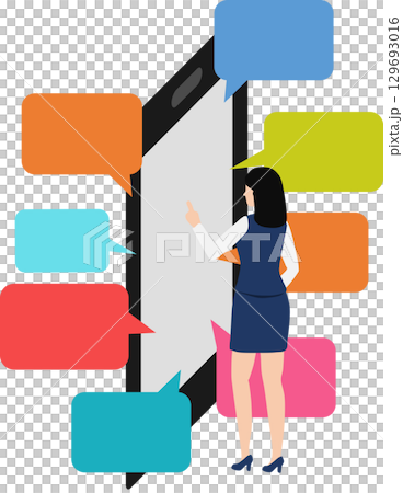 影響者圖形素材插圖 129693016