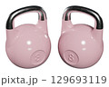 Pair of Olympic kettlebells, heavy cast iron powerlifting equipment, number 8 129693119