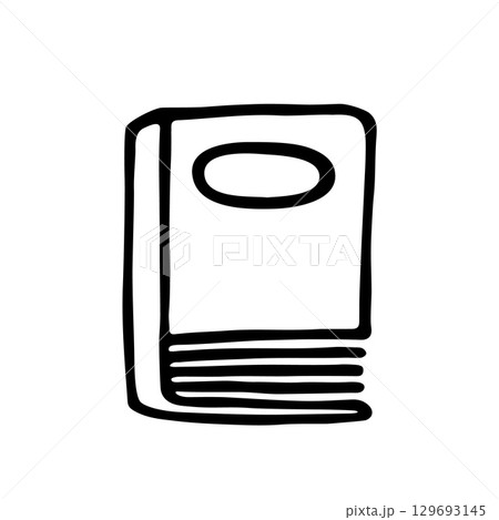 Doodle book icon hand drawn with black line in freehand style 129693145