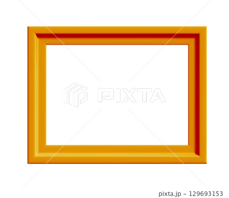 Orange picture frame isolated on white background 129693153