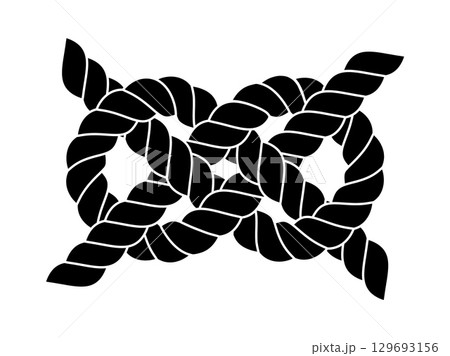 Sailor nautical rope knot isolated on white background 129693156