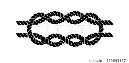 Sailor nautical rope knot isolated on white background 129693157