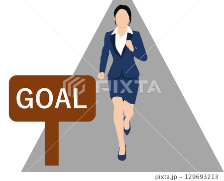 目標達成へのロードマップのイラスト	 129693213