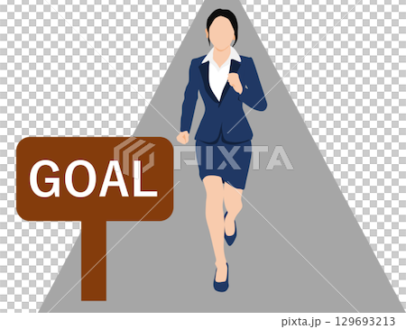 目標達成へのロードマップのイラスト	 129693213