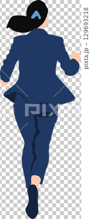 一個正在跑步的女商人的插圖 一個正在跑步的女商人的插圖 129693218