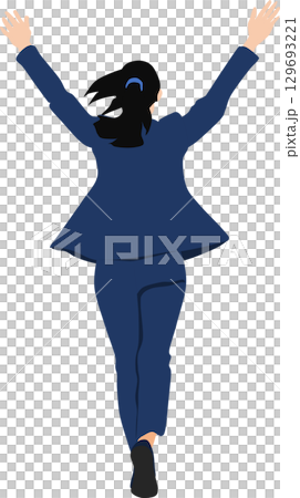 一個正在跑步的女商人的插圖 一個正在跑步的女商人的插圖 129693221