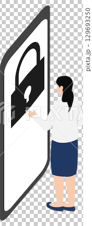 サイバーセキュリティのイラスト サイバーセキュリティのイラスト 129693250