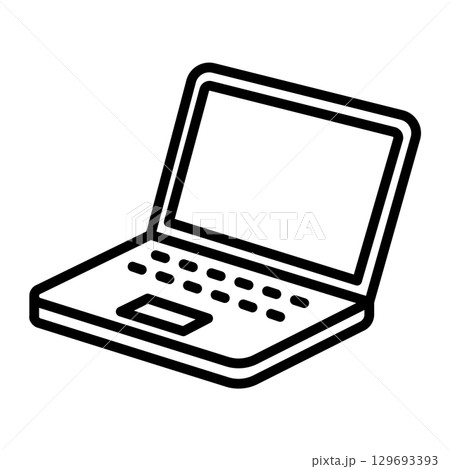 斜めからみたノートパソコンのアイコン。 斜めからみたノートパソコンのアイコン。 129693393