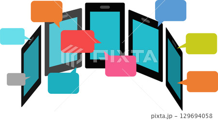 SNSのグラフィック素材イラスト SNSのグラフィック素材イラスト 129694058