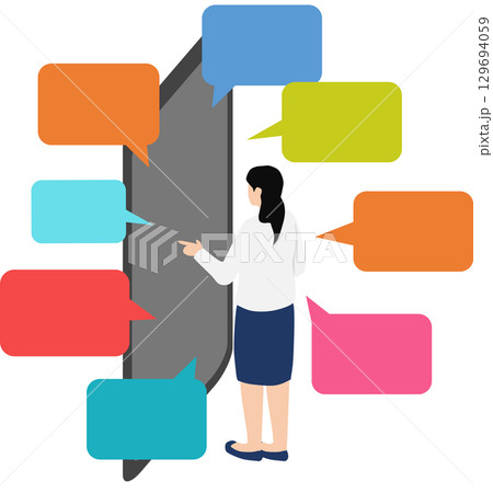 SNSのグラフィック素材イラスト SNSのグラフィック素材イラスト 129694059