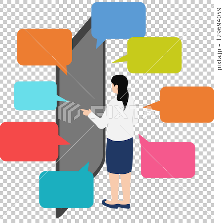 SNSのグラフィック素材イラスト SNSのグラフィック素材イラスト 129694059