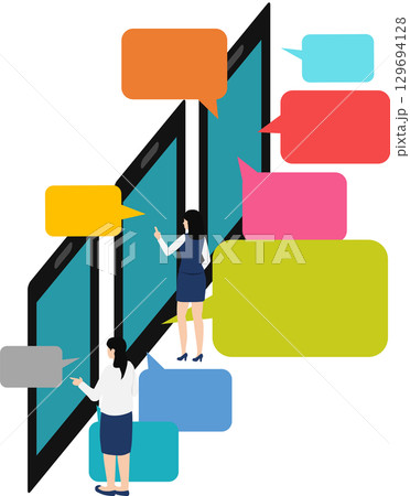 SNSのグラフィック素材イラスト 129694128