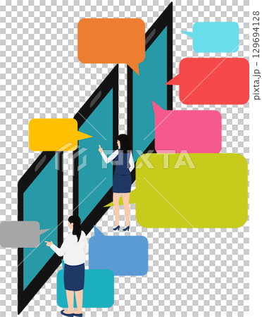 SNSのグラフィック素材イラスト 129694128