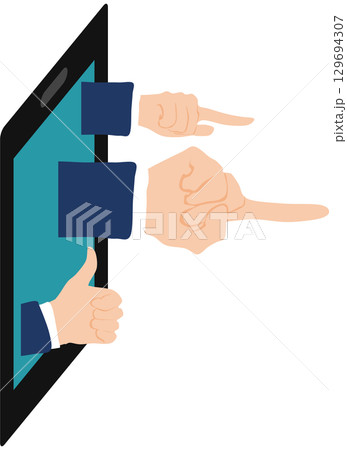 SNSを利用する企業のイラスト 129694307