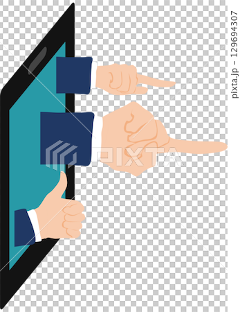 SNSを利用する企業のイラスト 129694307