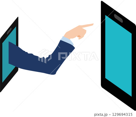 SNSを利用する企業のイラスト 129694315