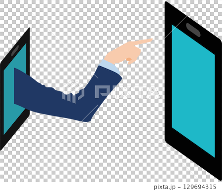 Illustration of a company using social media 129694315