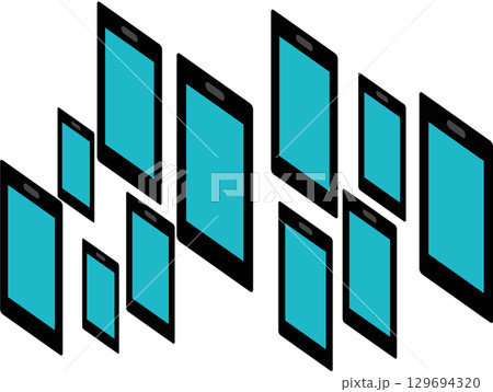 スマートフォンのグラフィック素材イラスト スマートフォンのグラフィック素材イラスト 129694320
