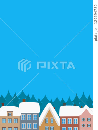 クリスマス素材 雪の街 北欧 クリスマス素材 雪の街 北欧 129694780