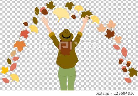 下落的葉子的例證在秋天 下落的葉子的例證在秋天 129694810