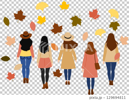 下落的葉子的例證在秋天 129694811