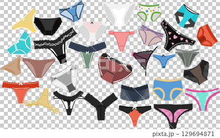 Illustration of messy underwear 129694871